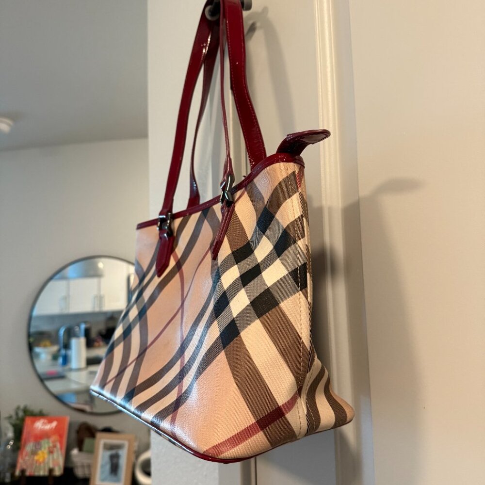 Burberry Nickie Tote Nova‎ Check Coated Canvas Small - Picture 4 of 10